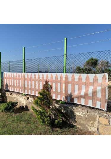 Baskılı Balkon Çit Filesi 1m X 5m Model B - Cırt Kelepçe Hediyeli