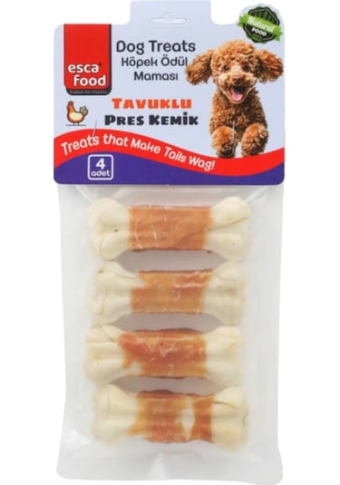 Esca Food Tavuklu Press Kemik Köpek Ödülü 7cm 4'lü
