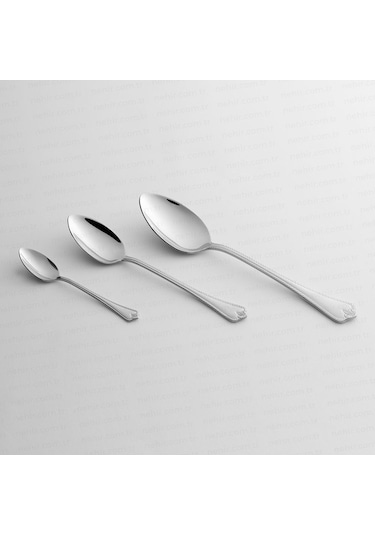 Nehir Fulya Sade 12 Kişilik 60 Parça Çatal Kaşık Takımı Gümüş