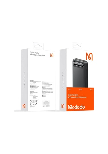 Mcdodo MC-4432 10.5 W 20000 mAh Ekranlı Powerbank Siyah