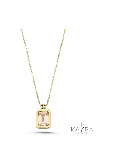 Sitrin Taşlı Gümüş Kolye Gm05