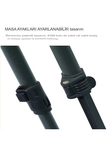 Orta Boy Siyah Katlanır Kamp Masası Piknik Seti Çanta Masa Siyah