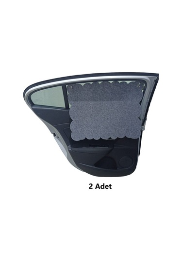 Oto Güneşlik Perdesi Yan Cam Araç Perdesi Arka Koltuk Emzirme Örtüsü Gri Keçe Vantuzlu 2 Adet