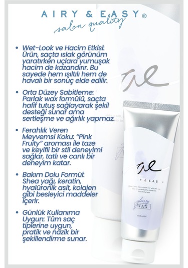 Cosmetex Roland Airy & Easy Glossy Hair Wax Parlak Ve Esnek Saç Şekillendirici 100 ML
