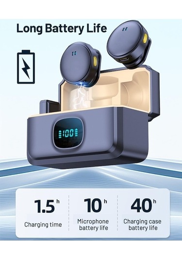 Didadodo Bosphorusboutique Yaka Yaka Mini Mikrofonu, Kablosuz Mikrofon, Profesyonel Ses Ekipmanı Tm, Manyetik Led Ekranlı