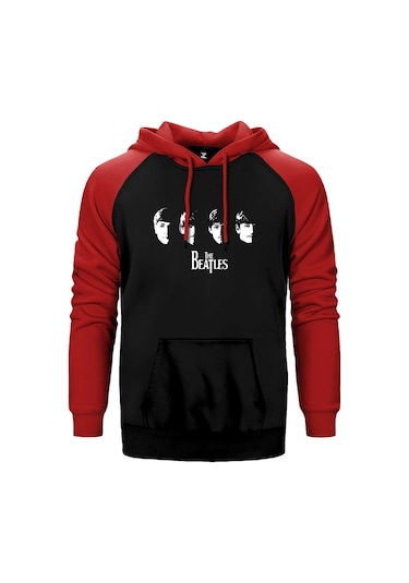 The Beatles Meet The Beatles Kırmızı Renk Reglan Kol Kapşonlu Sweatshirt Kırmızı