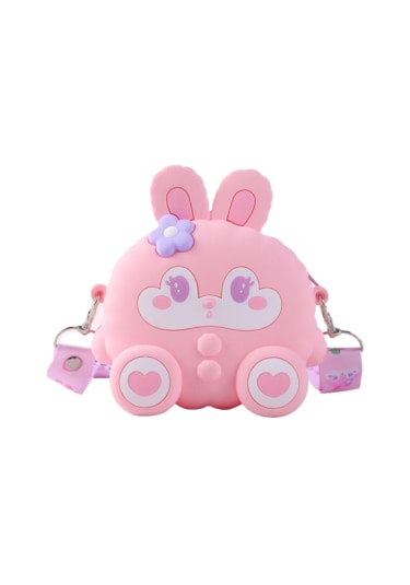 Karikatür Tavşan Silikon Çanta-pembe Pembe