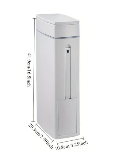 Fastbuy Challenger Beyaz 4.5l Büyük Kapasiteli Çukur Çöp Kutusu, Koku Önleyici, Fırçalı, Sessiz Açma Kapama Beyaz