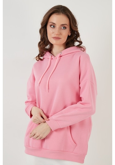 Lela Regular Fit Pamuklu Kapüşonlu Yaka Şardonlu Kışlık Bayan Sweat 5863854 Pembe Lela Regular Fit Pamuklu Kapüşonlu Yaka Şardonlu Kışlık Bayan Sweat 5863854 Pembe