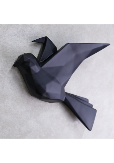 Mouette 3'Lü Dekoratif Kuş Siyah