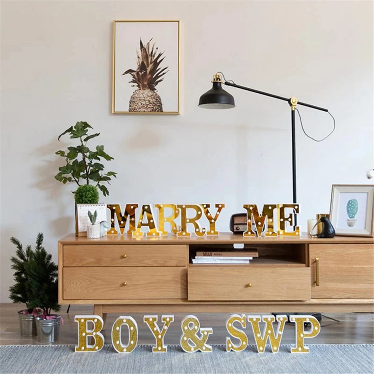 Youmex Altın Renkli M Harfi Led Dekoratif Işık, Proposal, Parti, Doğum Günü İçin Dekorasyon Aydınlatması Pil İçermez Diğer