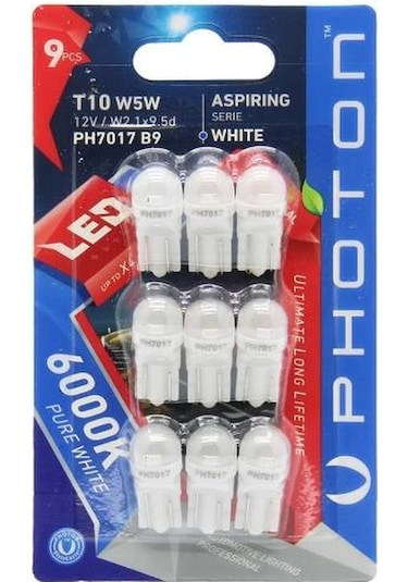 Ampul Photon T10 W5w 12v 6000k Led Blister 9 Adet Ph7017b9