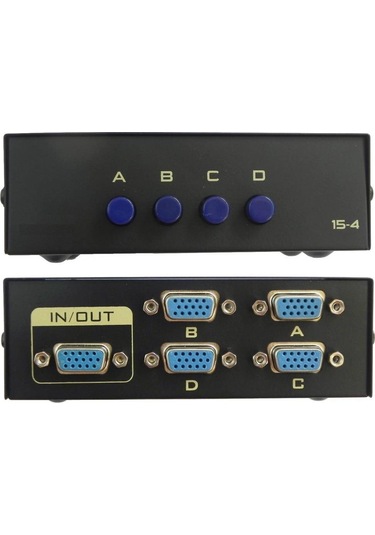 4841 Vga Switch Çoklayıcı Çoğaltıcı 4 Port 4 Kasa 1 Ekran