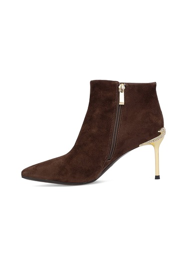 Guja 25k417 Kadın Hakiki Deri Topuklu Bot Kahverengi Kahverengi