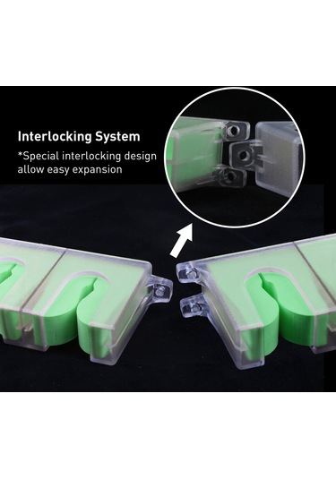 6 Olta İçin Olta Rafı Duvara Monte Olta Kamışı Depolama Raf Standı Tutucu - Yeşil