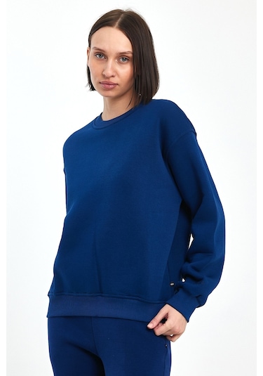 Odda Bisiklet Yaka Sweatshirt Lacivert