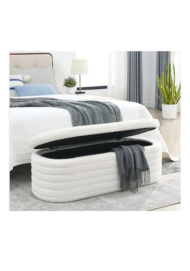 Argedemo Sidney Krem Sandıklı Puf Benç