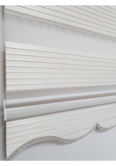 Bbb Geniş Pliseli Simli Zebra Stor Perde Mz296