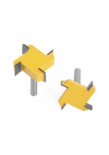 Symbee Ahşap İşleme T Tipi Freze Ucu - 6mm Sap, 4lü Set, Dikdörtgen Kesici, Derin Delik Açma, Profesyonel Kalite