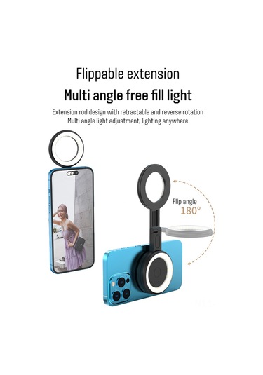 Youtek İphone Uyumlu İçin Manyetik Dairesel Led Dolgu Işığı - 2500k-9000k Ayarlanabilir Renk Sıcaklığı