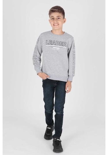 Ahengim Erkek Çocuk Leader Baskılı Trend Sweatshirt Ak15091 001