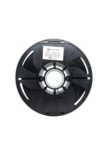 Elas Pet-g Filament Siyah 1.75mm 1kg 1