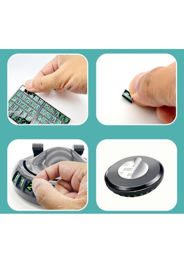 360 Dönebilen Yapışkanlı Numaratörlü Araç Telefon Tutucu