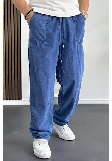 Edwoxmen Erkek Baggy Kalıp Pantolon Mavi Edw130-mavi Mavi