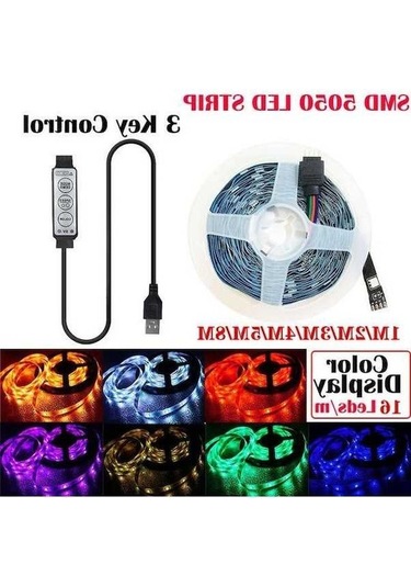 Novahub Usb 5v Rgb Led Şerit, Bluetooth Kontrolü, Esnek Led Lamba Bant, Rgb Tv Arka Işık, Masaüstü Dekorasyon Işıkları, 56897446 Siyah
