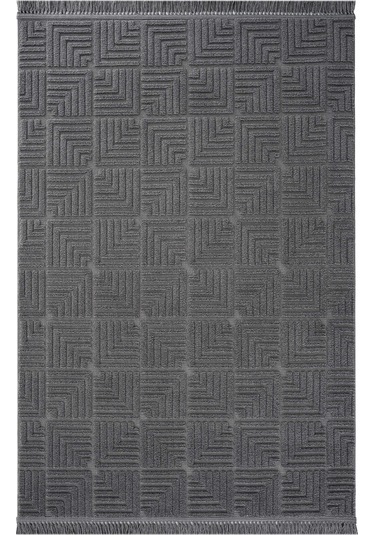 Cool Halı Stone 1062 Antrasit Kaymaz Taban Koridor Halısı Kesme Yolluk Mutfak Halı Modern Salon Halı