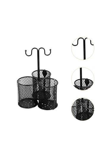 Suntek Çatal Kaşık Için Yemek Çubukları Tutucu Mutfak Siyah