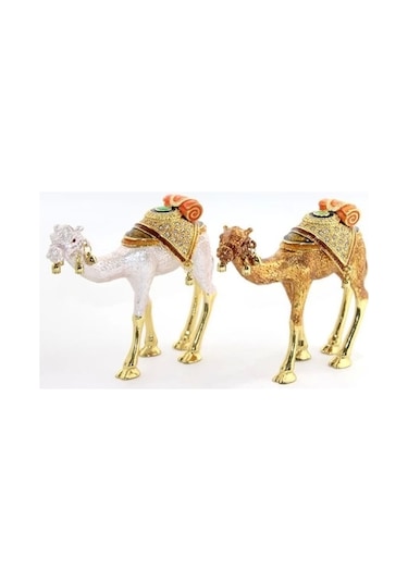Swarovski Taşlı Tekli Deve Figürü Model 3 Çok Renkli