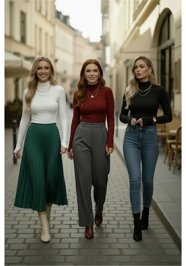 3 Lü Parmak Geçmeli Kadın Body Seti Çok Renkli