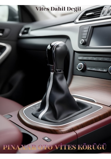 Suzuki Splash Siyah Deri Prime Tasarım Beyaz Şerit Spor Dikiş Vites Körüğü