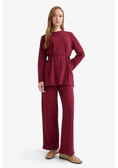 Defacto Regular Fit Bisiklet Yaka Bağlamalı Uzun Kollu Tunik F5369ax25aubr115 Bordo Defacto Regular Fit Bisiklet Yaka Bağlamalı Uzun Kollu Tunik F5369ax25aubr115 Bordo