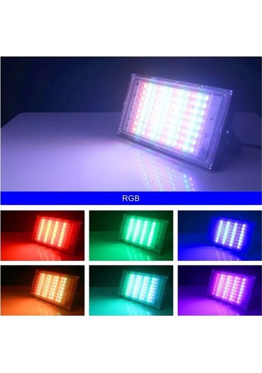 Yaozixa Rgb Led Projeksiyon Lambası 50w Dış Mekan Aydınlatması Kumanda Kontrollü 220-240v Toz Ve Nem Koruma RGB