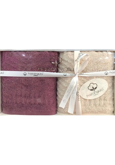 Royam Hazangülü %100 Pamuklu Jakarlı 2 Li El Yüz Havlusu Seti 50 X 90 Çok Renkli