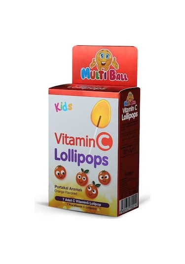 Multiball Kids Vitamin C Lollipops 7 Adet