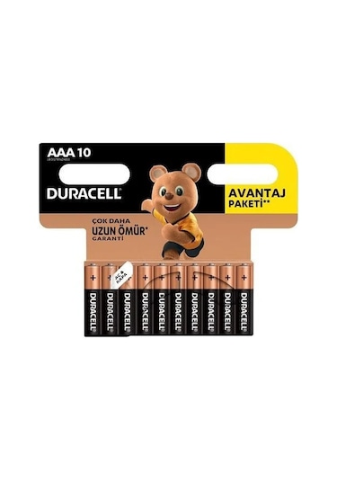 PİL DURACELL BASIC İNCE AAA 10'LU (PAKET)