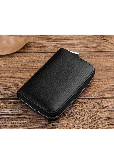 Zyzqstore Septwolves Black Leather Metal Clasp 10-card Holder Wallet Siyah