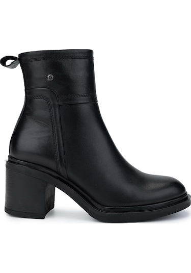 Tamer Tanca Kadın Hakiki Deri Siyah Deri Topuklu Bot 1066 3401 Bn Bot Sk24-25 Sıyah Dr Siyah