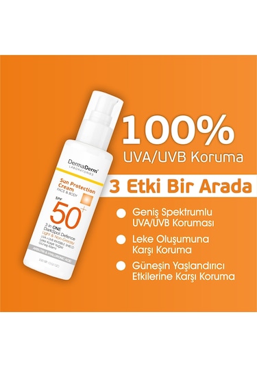 Dermaderm Leke Karşıtı Yüz ve Vücut Güneş Kremi SPF50+ 100 G
