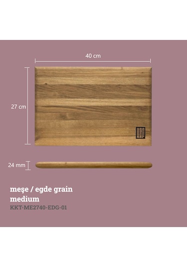 Kaf Ahşap Meşe Edge Grain Kesme Tahtası Medium