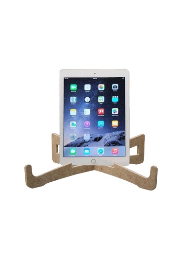 Ahşap Laptop Notebook ve Tablet Telefon Standı Yükseltici Altlık Naturel