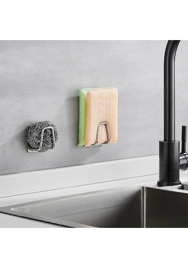 Yapışkanlı Metal Banyo Mutfak Eşya Askılığı Al4467 2 Adet Gümüş