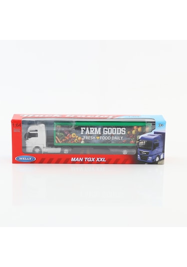 Welly 1:64 Ölçek Metal Kafalı Man Dorseli Tır Beyaz