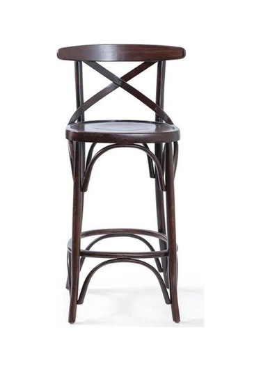 Thonet Ahşap Bar Sandalyesi Kahverengi