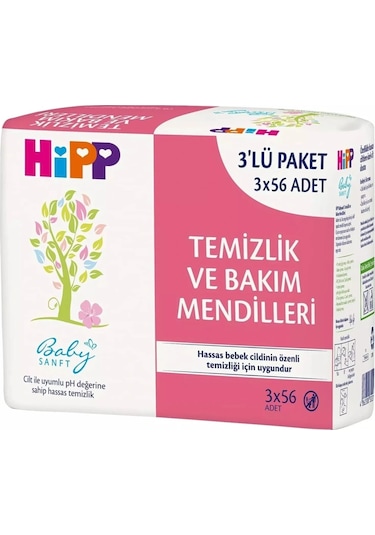 Hipp Temizlik ve Bakım Mendili 3'lü 168 Yaprak