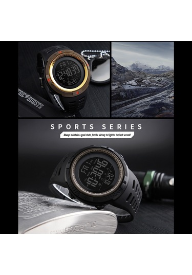 Lemestar Skmeı 1251 Erkek Spor Saati, Çift Zamanlı, Geri Sayım, 50m Su Geçirmez, Alarm, Kronometre, Yeşil Renk Dijital Saat