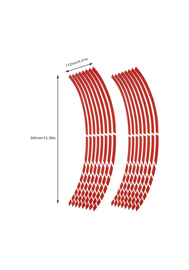 Reedark 16 Adet Kırmızı Pet Jant Sticker - 16-18 İnç Jantlar İçin Yalıtkan, Su Geçirmez, Dayanıklı Yansıtıcı Şerit